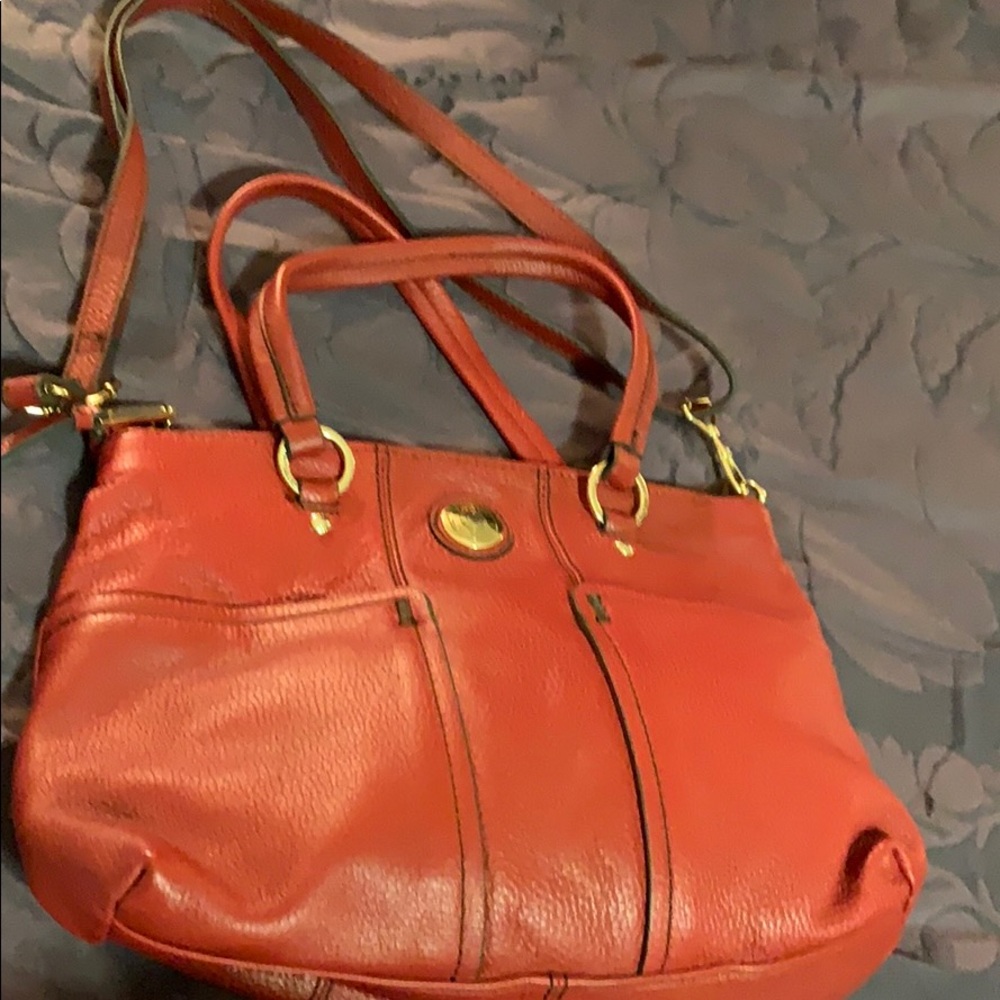Red leather bag , replica , new without tag